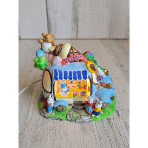 Vintage ceramic Easter‎ bunny ice cream car village house